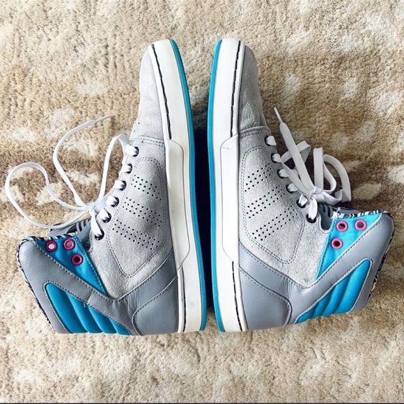 Adidas Adi High EXT Hightop Suede Sneaker 2012 Retro Style In Gray Blue Size 7 - Picture 4 of 12